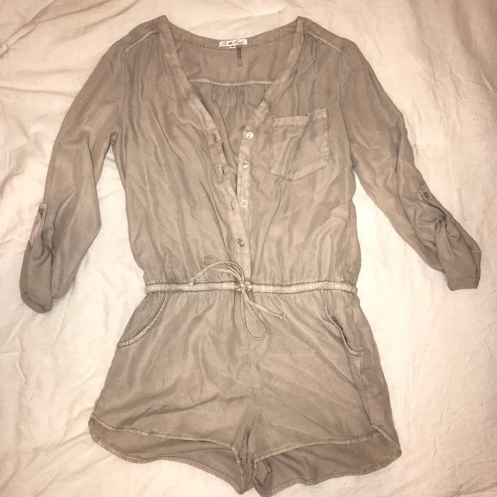 Light Tan Long Sleeve Romper